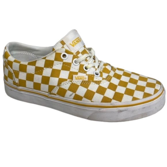 Vans Yellow Checkerboard Lace Up Skate Sneakers - Picture 15 of 15
